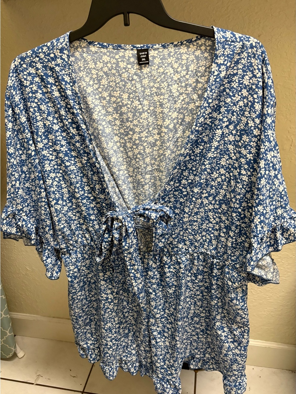 SHEIN curve tie front women’s plus size romper